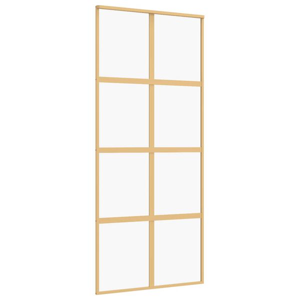 vidaXL Schiebet&uuml;r Golden 90x205 cm ESG-Klarglas und Aluminium