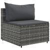 vidaXL 11-tlg. Garten-Sofagarnitur mit Kissen Grau Poly Rattan