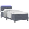 vidaXL LED Boxspringbett mit Matratze Dunkelgrau 90 x 190 cm Samt