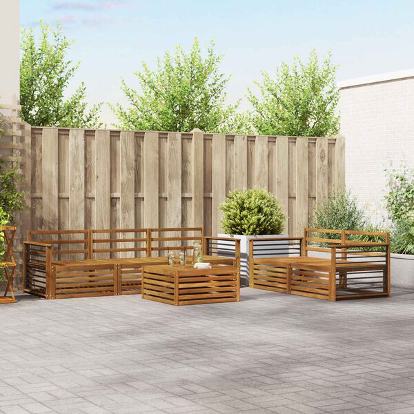 vidaXL Outdoor-Sofagarnitur 6 pcs Natur