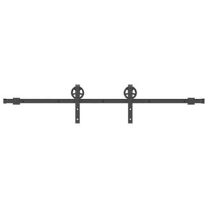 vidaXL Schiebet&uuml;rbeschlag-Set 183 cm Stahl Schwarz