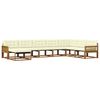 vidaXL Outdoor-Sofagarnitur 8 stk. Natur und Creme Massivholz Akazie