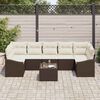 vidaXL Sofa Set mit Kissen Braun und Creme 55 x 55 x 37 cm Poly Rattan