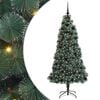 vidaXL K&uuml;nstlicher vorbeleuchteter Weihnachtsbaum mit Kugelset Gr&uuml;n