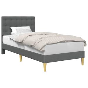 vidaXL Bettrahmen mit Kopfteil Dunkelgrau 100 x 200 cm Stoff