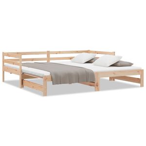 vidaXL Tagesbett Ausziehbar Massivholz Kiefer 2x(90x200) cm