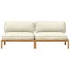 vidaXL Sofa Set mit Kissen Uni 2 pcs Creme Massivholz Akazie