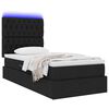 vidaXL Bett mit Stauraum und LED mit LED Schwarz 90 x 190 cm Polyester