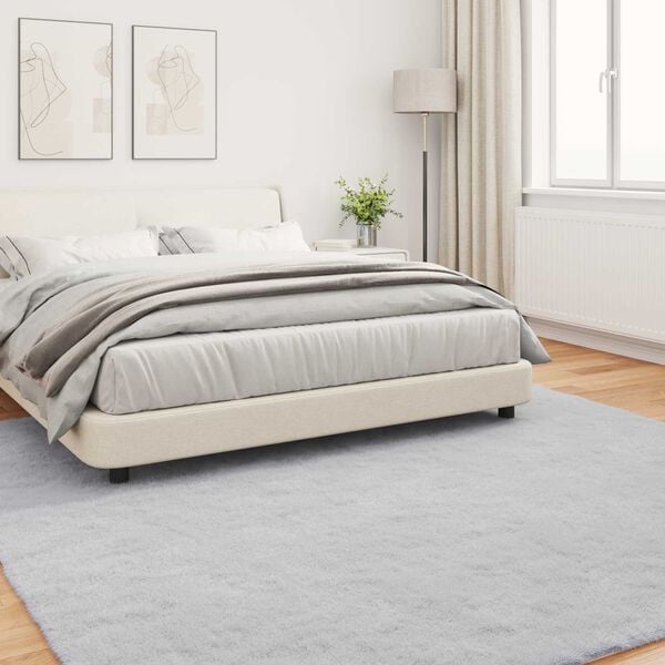 vidaXL Kunstfell Hasen Teppich Olite Grau 200 x 200 cm Polyester