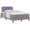vidaXL Boxspringbett mit Matratze mit LED Taupe 120 x 190 cm Stoff