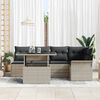 vidaXL Gartensofa-set mit Kissen 6 pcs Hellgrau Poly-Rattan