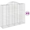 vidaXL Gabionen mit Hochbogen 9 Stk. 200x50x160/180cm Verzinktes Eisen