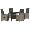 vidaXL Garten Essgruppe 5 pcs Grau Poly-Rattan
