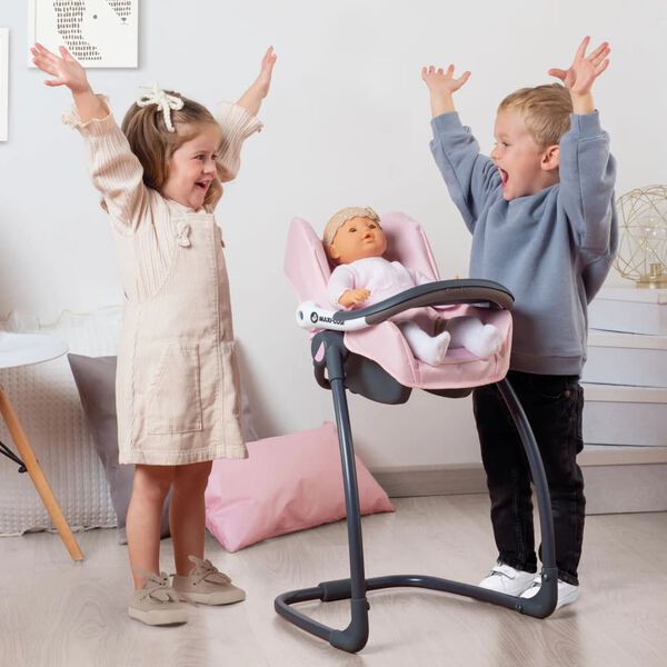 Smoby 3-in-1 Autositz und Stuhl f&uuml;r Puppen Maxi-Cosi Hellrosa