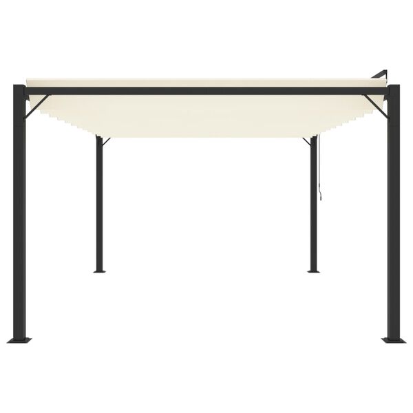 vidaXL Pergola mit Lamellendach 3x4 m Creme Stoff und Aluminium