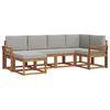 vidaXL Outdoor-Sofagarnitur mit Kissen 6 pcs Nat&uuml;rlich und Hellgrau