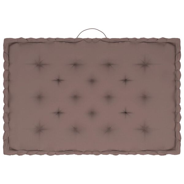 vidaXL Palettenkissen 3-tlg. Taupe Baumwolle