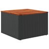 vidaXL Gartentisch Schwarz 55 x 55 x 37 cm Poly Rattan und Akazienholz