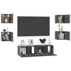 vidaXL 6-tlg. TV-Schrank-Set Grau Holzwerkstoff