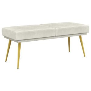 vidaXL Doppellagige Bank Creme 120 x 45 x 46 cm Samt