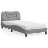 vidaXL Bett mit Matratze "Hvar" Hellgrau 80x200 cm Stoff
