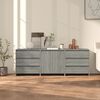 vidaXL 3-tlg. Sideboard Grau Sonoma Holzwerkstoff