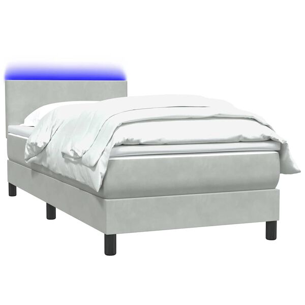 vidaXL Boxspringbett mit Matratze & LED Schwarz 160x210 cm Samt
