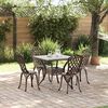 vidaXL Gartentisch Set 5 pcs Bronze Gussaluminium