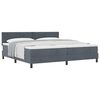 vidaXL Boxspringbett mit Kopfteil Dunkelgrau 200 x 200 cm Samt