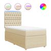 vidaXL Boxspringbett mit Matratze Creme 90x190 cm Stoff