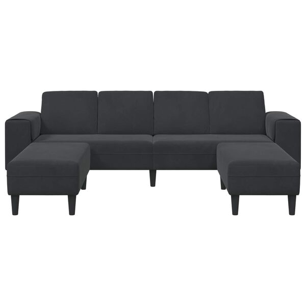 vidaXL Wohnzimmer Couch 3 pcs Schwarz