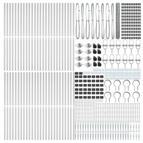 vidaXL Zaunpfosten Silber 100 x 1,2 m (36 mm Maschen) Stahl