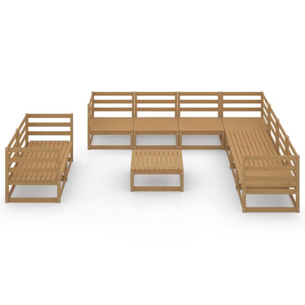 vidaXL 10-tlg. Garten-Lounge-Set Honigbraun Massivholz Kiefer