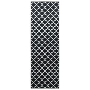 vidaXL Teppichl&auml;ufer LESAKA Schwarz und Wei&szlig; 50 x 300 cm