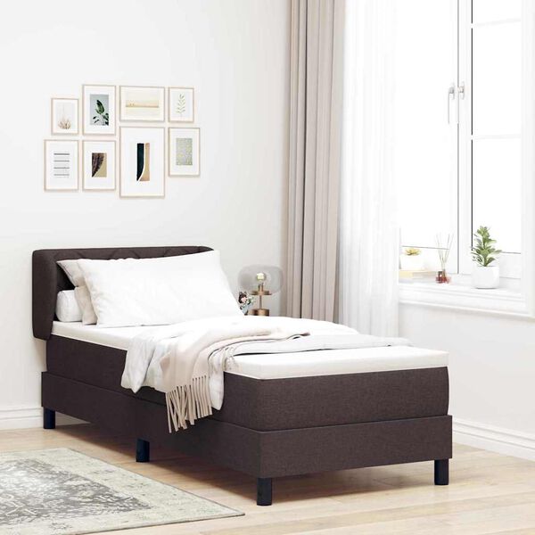 vidaXL Boxspringbett mit Matratze Dunkelbraun 80 x 200 cm Stoff