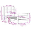 vidaXL Massivholzbett ohne Matratze Wachsbraun 75x190 cm Kiefernholz