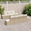 vidaXL Gartensofa-set mit Speicher 8 pcs Beige und Creme Poly-Rattan