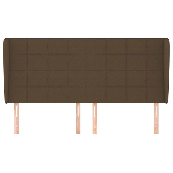 vidaXL Kopfteil mit Ohren Dunkelbraun 183x23x118/128 cm Stoff