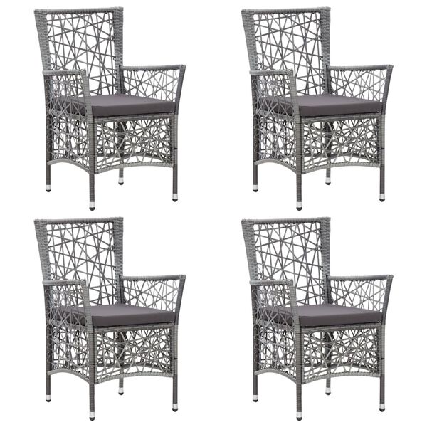 vidaXL 5-tlg. Garten-Essgruppe Grau