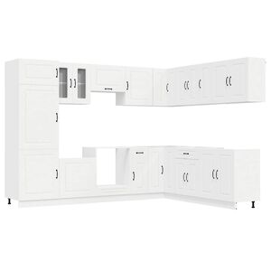 vidaXL 14-tlg. K&uuml;chenschrank-Set Kalmar Wei&szlig; Holzwerkstoff