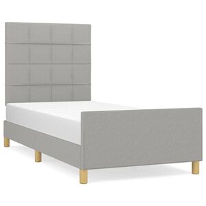 vidaXL Bettgestell ohne Matratze Hellgrau 80x200 cm Stoff