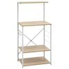 vidaXL Mikrowellenregal Wei&szlig; Eiche-Optik 60x39,6x123 cm Holzwerkstoff
