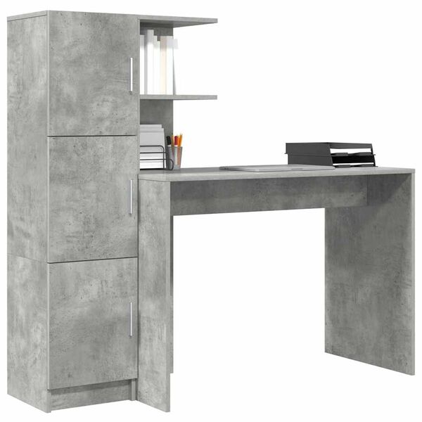 vidaXL Schreibtisch 2 pcs Beton Grau
