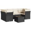 vidaXL 7-tlg. Garten-Sofagarnitur mit Kissen Schwarz Poly Rattan