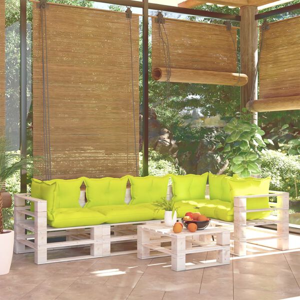 vidaXL 6-tlg. Garten-Lounge-Set aus Paletten mit Kissen Kiefernholz
