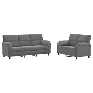 vidaXL Sofa-Set 2 pcs Dunkelgrau Samt