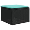 vidaXL 6-tlg. Garten-Sofagarnitur mit Kissen Schwarz Poly Rattan