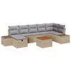 vidaXL Gartensofa-set mit Kissen mit Speicher 8 pcs Beige Poly-Rattan