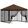 vidaXL Garten Pavillon mit Seitenw&auml;nden 3 x 3 m Braun