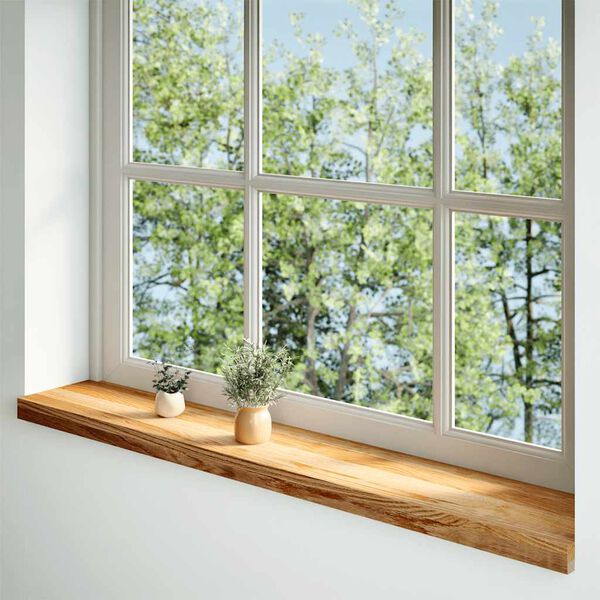 vidaXL Fensterb&auml;nke 2 Stk. Hellbraun 140x20x2 cm Massivholz Eiche